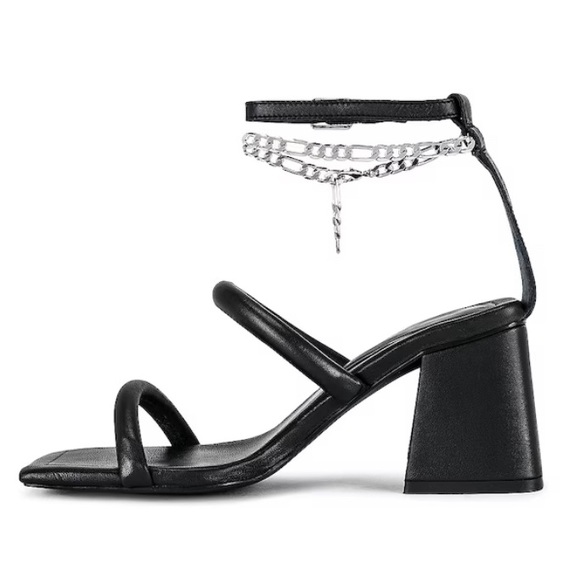 Free People Parker Chain Heel Black Size 39.5 - Picture 7 of 8